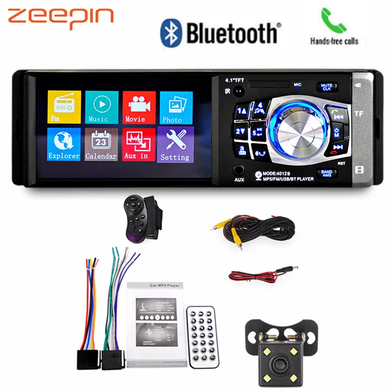 4.1 inch Car MP5 Radio Multimedia Player Bluetooth FM Transmitter Handsfree Calling Audio Video With Rear Camera Remote Control
4.1 inch Car MP5 Radio Multimedia Player Bluetooth FM Transmitter Handsfree Calling Audio Video With Rear Camera Remote Control
