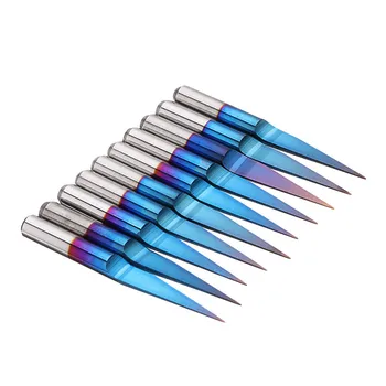 New 10pcs 0.1/0.2/0.3/0.4mm 10 Degree Flat Bottom PCB Engraving Bit Blue-nano Coated Carbide CNC Router Tool
New 10pcs 0.1/0.2/0.3/0.4mm 10 Degree Flat Bottom PCB Engraving Bit Blue-nano Coated Carbide CNC Router Tool