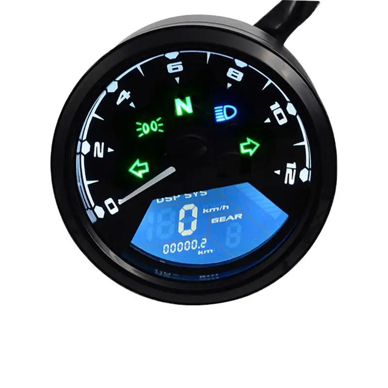 LCD Digital Motorcycle Speedometer Tachometer Universal LED Light Motorbike Odometer Left And Right High Beam Light Display
LCD Digital Motorcycle Speedometer Tachometer Universal LED Light Motorbike Odometer Left And Right High Beam Light Display