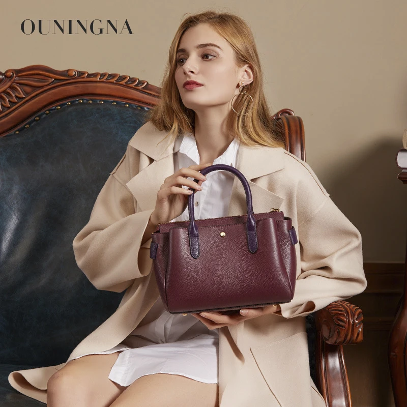 OUNINGNA 2019 New European and American fashion simple Genuine leather women's handbag cross body bag shoulder bag
OUNINGNA 2019 New European and American fashion simple Genuine leather women's handbag cross body bag shoulder bag