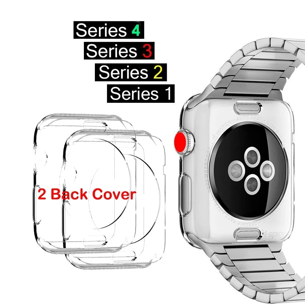 2 упаковки для Apple Watch Series 1/ 2/ 3 / 4 38 мм 42 умные часы Мягкая силиконовая задняя крышка