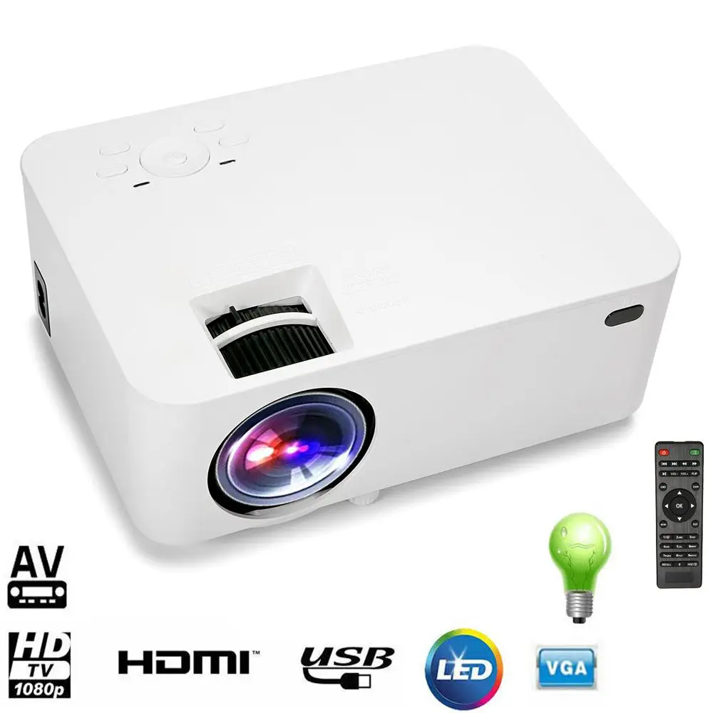 176" HD 1080P 7000LM Mini LED Projector+HDMI/AV Cable Home Movie Video Projector for HDMI USB SD VGA AV TV Laptop Game
176" HD 1080P 7000LM Mini LED Projector+HDMI/AV Cable Home Movie Video Projector for HDMI USB SD VGA AV TV Laptop Game
