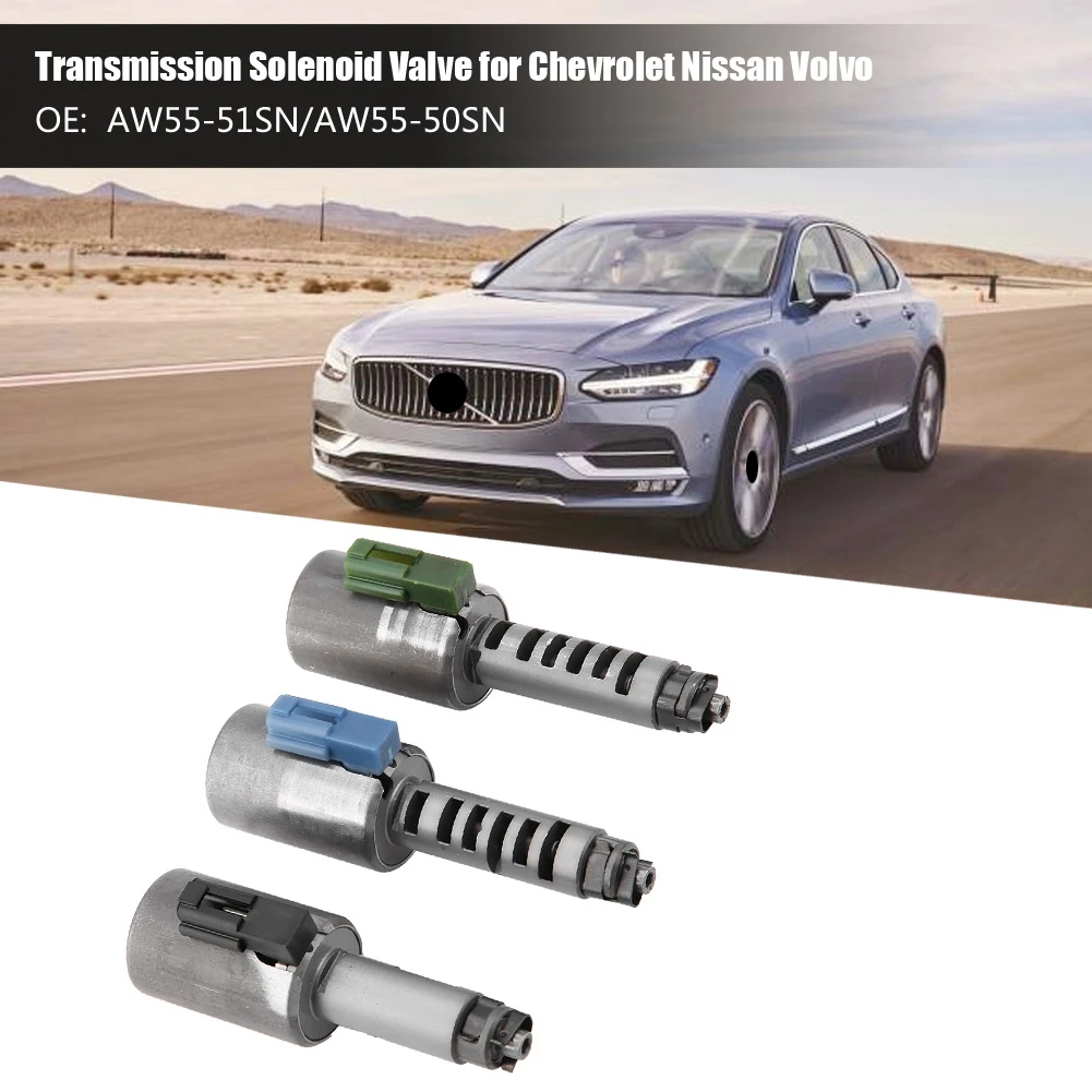 3 Pcs Car Transmission Solenoid Valve Universal for Chevrolet Nissan Volvo AW55-51SN/AW55-50SN Aluminum, ABS
3 Pcs Car Transmission Solenoid Valve Universal for Chevrolet Nissan Volvo AW55-51SN/AW55-50SN Aluminum, ABS