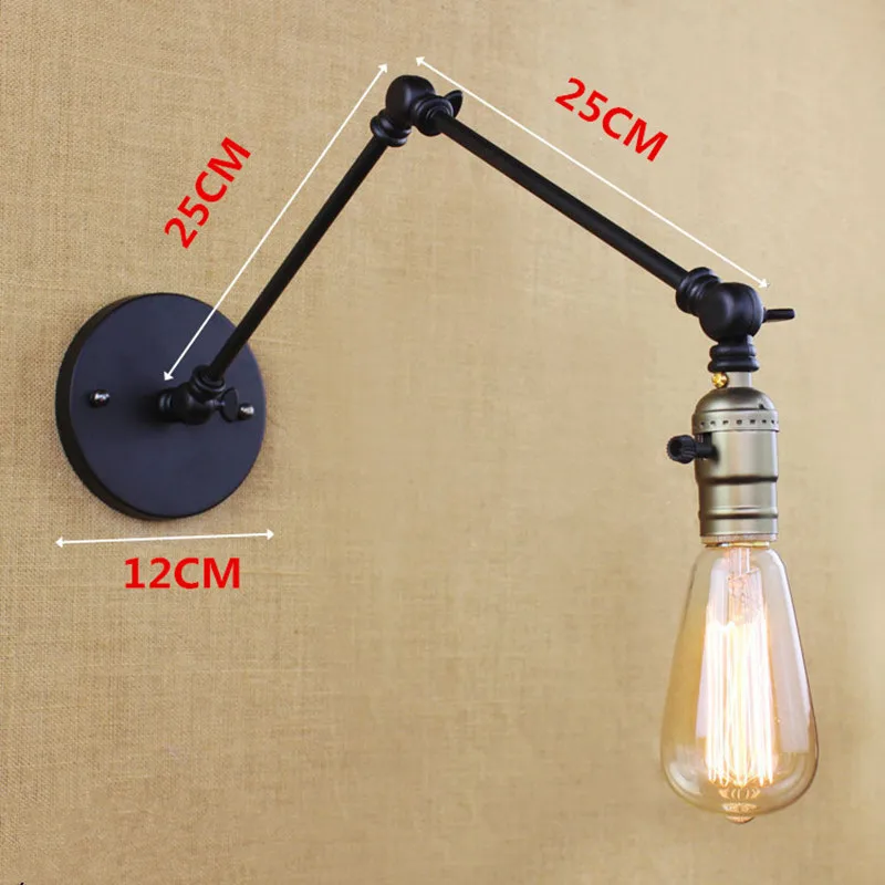 Modern Retro Wall Lamps American Edison Light Bulb Folding Wall Lamp E27 Dining Room Bedroom Loft Lamps Led Lustre Wall Lights
Modern Retro Wall Lamps American Edison Light Bulb Folding Wall Lamp E27 Dining Room Bedroom Loft Lamps Led Lustre Wall Lights