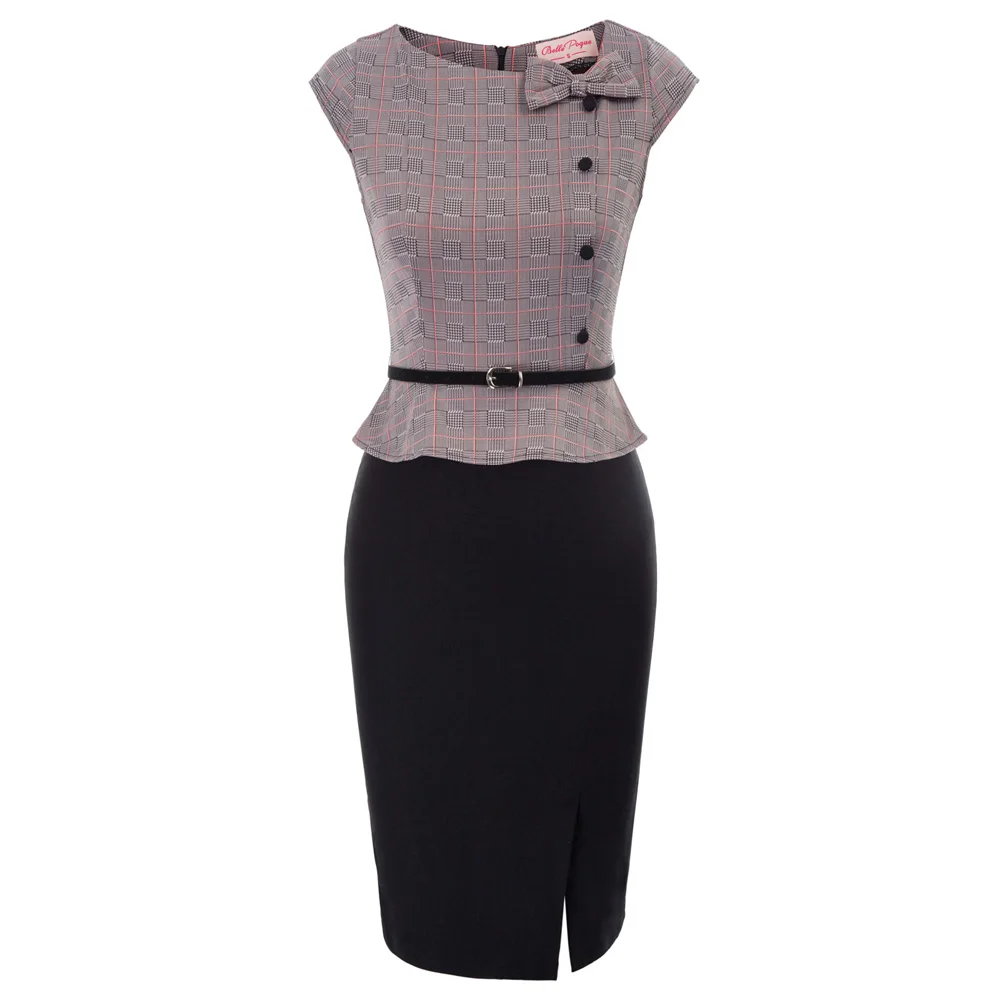 Split Hips-Wrapped Knee Length Bowknot Bodycon Pencil Business Dress Women Belt Dresses Retro Vintage Cap Sleeve Faux Twinset
Split Hips-Wrapped Knee Length Bowknot Bodycon Pencil Business Dress Women Belt Dresses Retro Vintage Cap Sleeve Faux Twinset