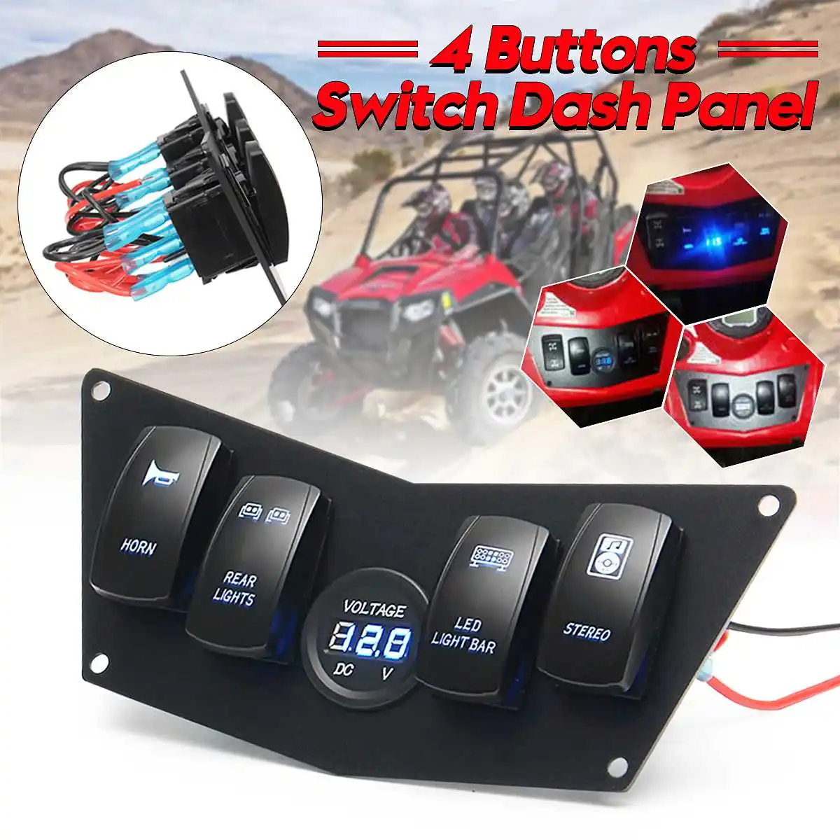 12-24V Front 4 Rocker Switch Digital Volt Dash Panel For Polaris Ranger RZR 800S 900XP XP900 570 2008-2014 ATV UTV
12-24V Front 4 Rocker Switch Digital Volt Dash Panel For Polaris Ranger RZR 800S 900XP XP900 570 2008-2014 ATV UTV