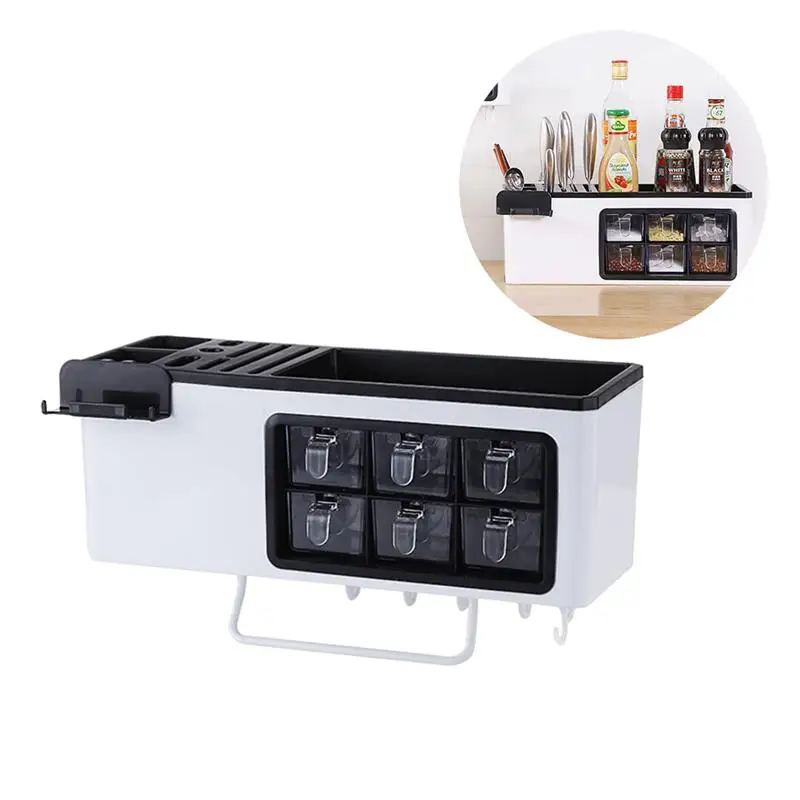 1PC Plastic Wall Mounted Multifunctional Spice Organizer Pot Hanger Kitchen Rack Utensil Holder for Home Restaurants
1PC Plastic Wall Mounted Multifunctional Spice Organizer Pot Hanger Kitchen Rack Utensil Holder for Home Restaurants