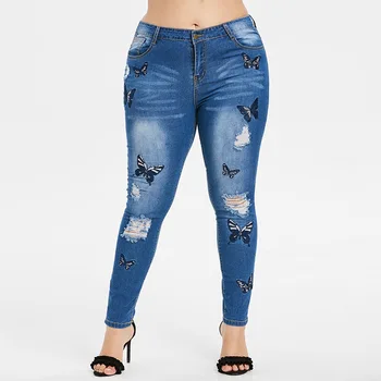 Butterfly Embroidered Jeans For Women High Waisted Ripped Jeans Slim Skinny Distressed Jeans Woman Push Up Denim Pencil Pants
Butterfly Embroidered Jeans For Women High Waisted Ripped Jeans Slim Skinny Distressed Jeans Woman Push Up Denim Pencil Pants