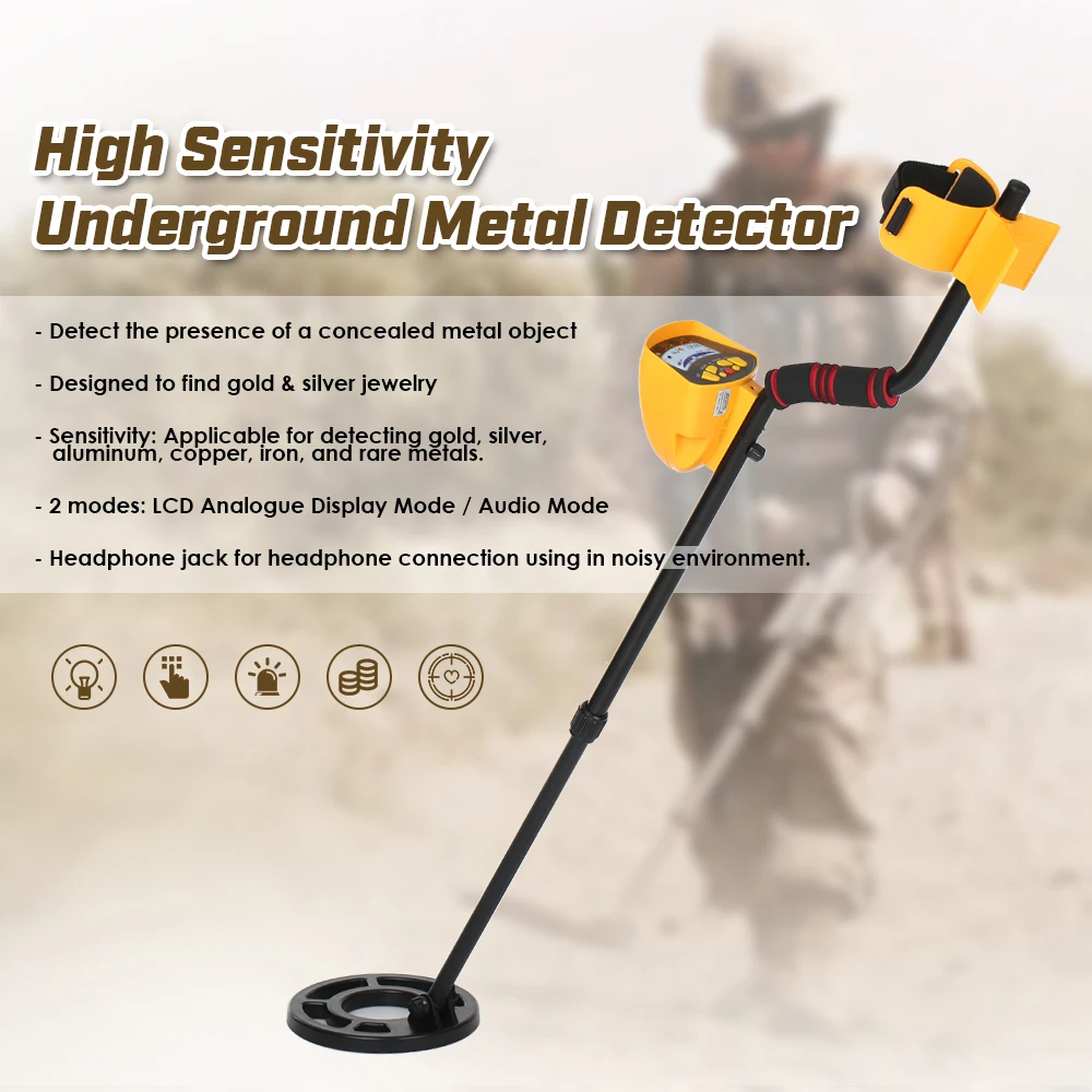 High Sensitivity Metal Detector Gold Digger Treasure Hunter Track Seek Nugget Detector Finder Scanner with LCD Backlight Display
High Sensitivity Metal Detector Gold Digger Treasure Hunter Track Seek Nugget Detector Finder Scanner with LCD Backlight Display