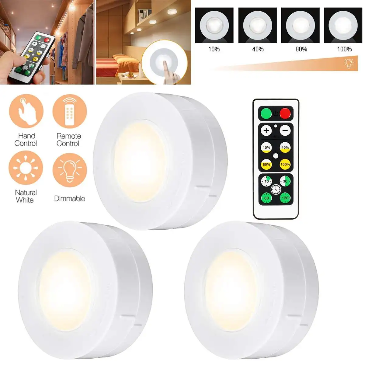 LED Wireless Remote Control Night Light Lamp wardrobe Kitchen Counter Under Cabinet Closets corridor Bedside Wall Lamp 3pcs
LED Wireless Remote Control Night Light Lamp wardrobe Kitchen Counter Under Cabinet Closets corridor Bedside Wall Lamp 3pcs
