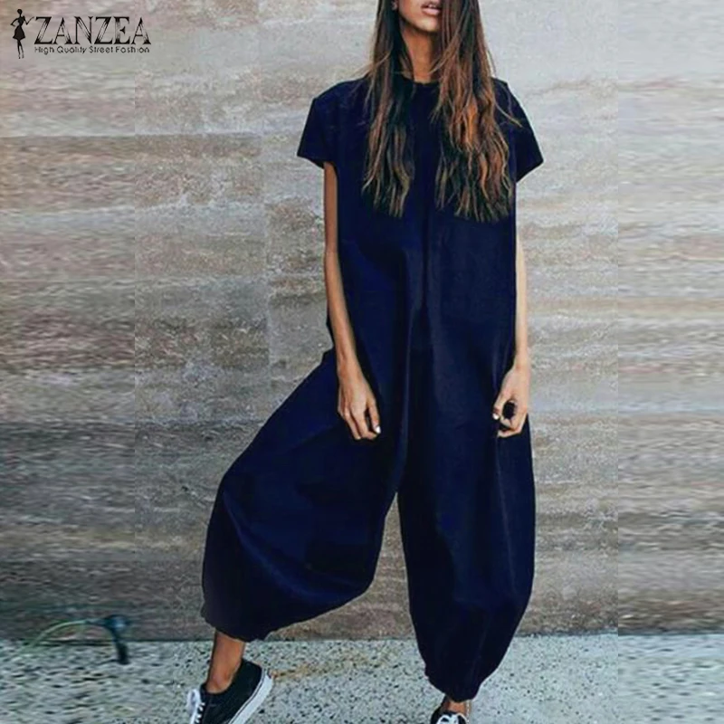ZANZEA 2019 Linen Overalls For Women Jumpsuits Casual Macacao Feminino Vintage Female Playsuits Woman Long Rompers Oversized 5XL
ZANZEA 2019 Linen Overalls For Women Jumpsuits Casual Macacao Feminino Vintage Female Playsuits Woman Long Rompers Oversized 5XL