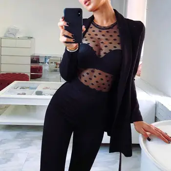 Perspective Summer Sexy Polka Dot Mesh Blouse Tops Women Long Sleeve O-Neck Nightclub Shirts
Perspective Summer Sexy Polka Dot Mesh Blouse Tops Women Long Sleeve O-Neck Nightclub Shirts