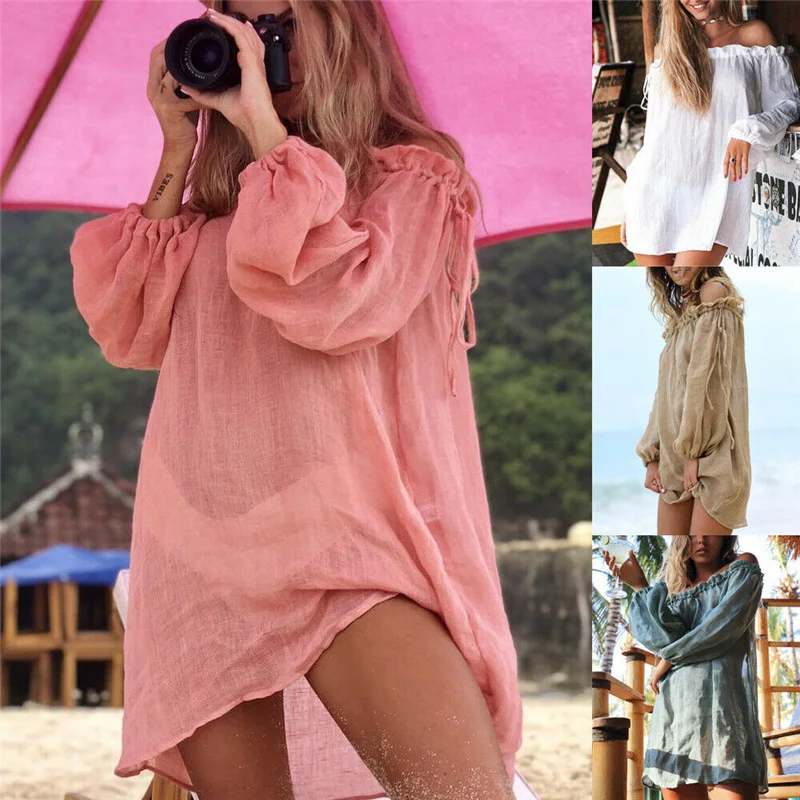 New Sexy Cover Up Bikini Women Swimsuit Cover-up Beach Bathing Suit Beachwear Solid Off Shoulder Swimwear Beach Dress Tunic Robe
New Sexy Cover Up Bikini Women Swimsuit Cover-up Beach Bathing Suit Beachwear Solid Off Shoulder Swimwear Beach Dress Tunic Robe