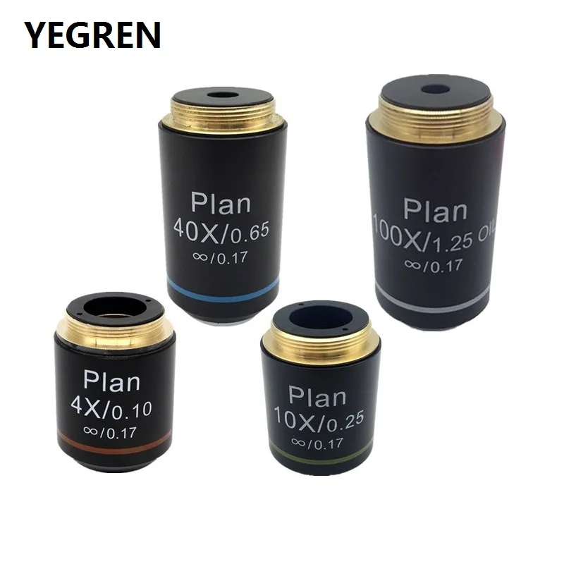 4X 10X 40X 100X Infinity Plan Objective Lens DIN 45mm w/ RMS Mounting Thread Optical Lens for Olympus UIS2 Biological Microscope
4X 10X 40X 100X Infinity Plan Objective Lens DIN 45mm w/ RMS Mounting Thread Optical Lens for Olympus UIS2 Biological Microscope