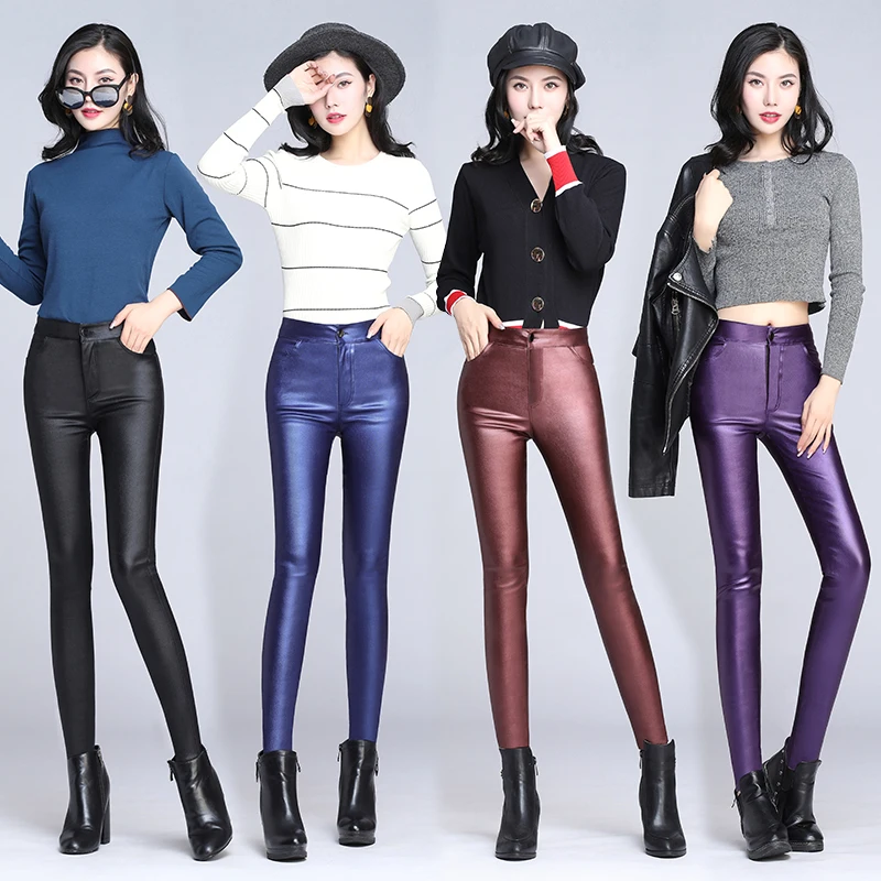 2019 Winter Spring Women Velvet PU Leather Pants Sexy Black Elastic Stretch Skinny Pencil Pants Women Faux Leather Tight Trouser
2019 Winter Spring Women Velvet PU Leather Pants Sexy Black Elastic Stretch Skinny Pencil Pants Women Faux Leather Tight Trouser