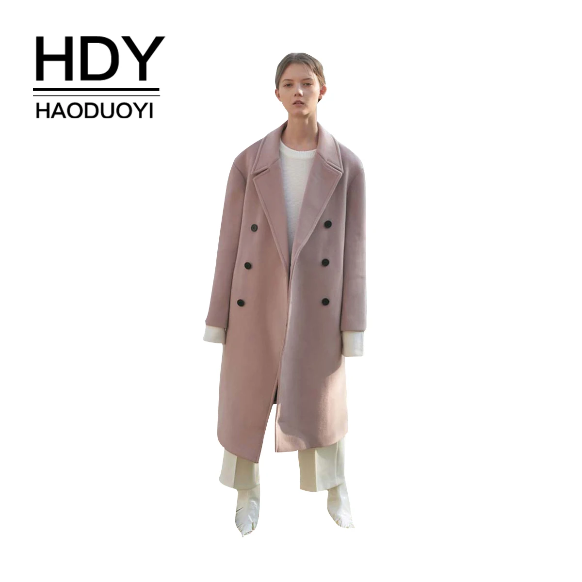 HDY haoduoyi Elegant Lady Bean Color Outerwears Double-breasted Large Profile Drop Shoulder Lapel Thickening Long Coat
HDY haoduoyi Elegant Lady Bean Color Outerwears Double-breasted Large Profile Drop Shoulder Lapel Thickening Long Coat