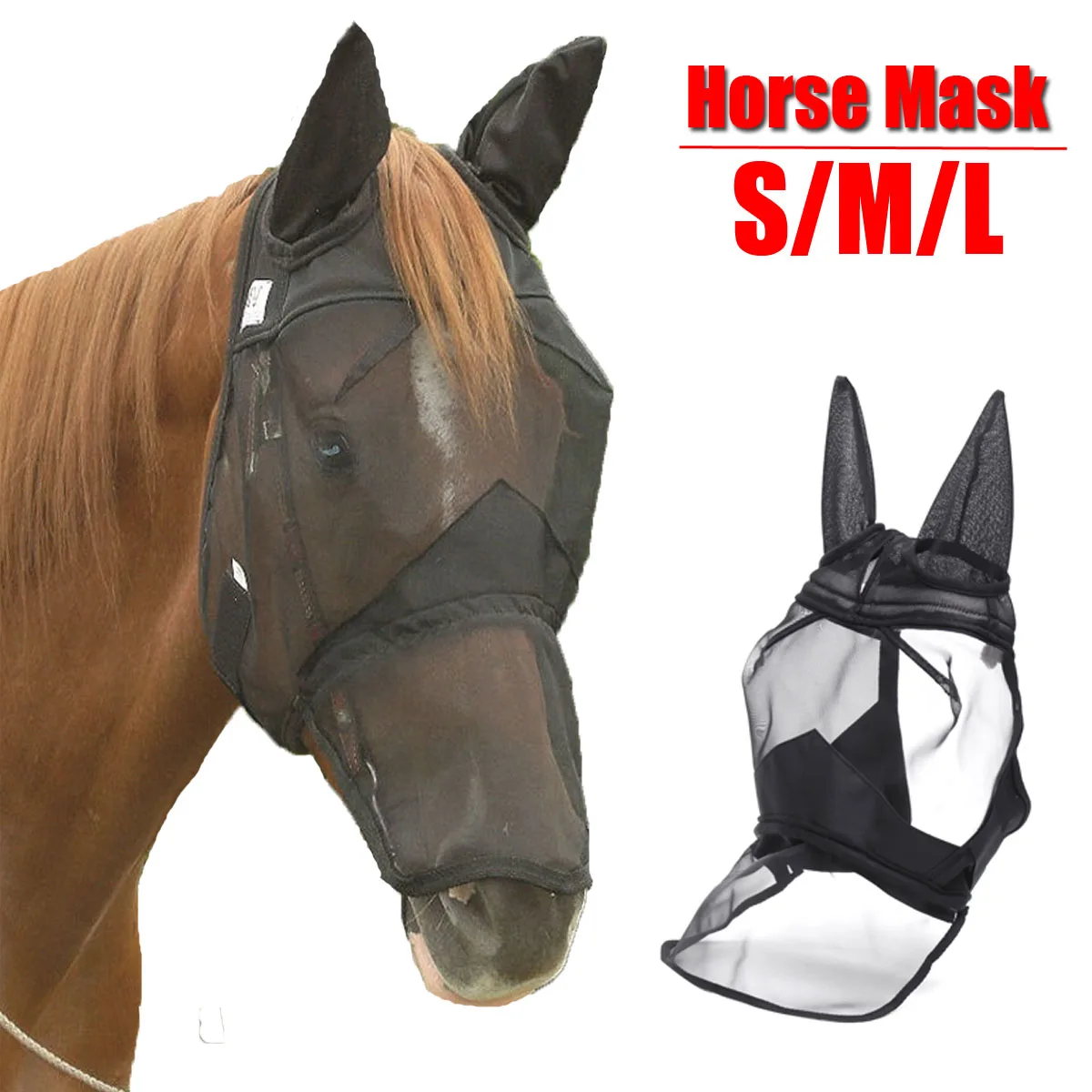Detachable Horse Mesh Mask Horse Fly Mask with Ears Mesh Anti-mosquito Zipper Style Pony/Cob/Full
Detachable Horse Mesh Mask Horse Fly Mask with Ears Mesh Anti-mosquito Zipper Style Pony/Cob/Full