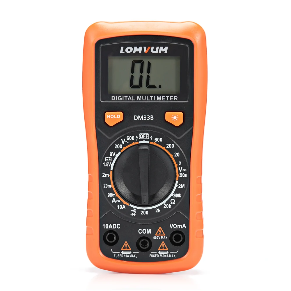 Lomvum DM33B Digital Multimeter Tester Handheld Backlight LCD Multimetro High Precision AC/DC Voltage Tester Electrical Tester
Lomvum DM33B Digital Multimeter Tester Handheld Backlight LCD Multimetro High Precision AC/DC Voltage Tester Electrical Tester