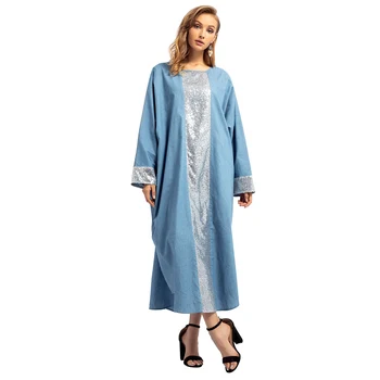 Women's Muslim Middle Eastern Clothing Malaysia Autumn and Winter New Temperament Commuter Robe Splice Sequin Maxi Dress
Women's Muslim Middle Eastern Clothing Malaysia Autumn and Winter New Temperament Commuter Robe Splice Sequin Maxi Dress