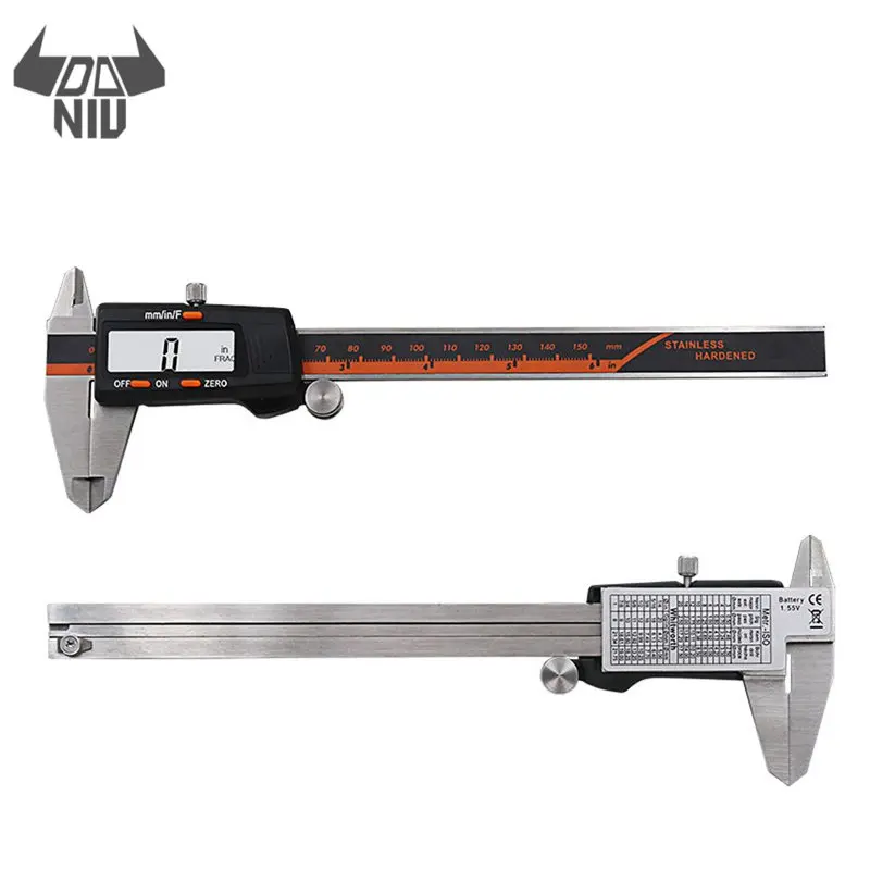 DANIU 150mm Stainless Steel Gauge LCD Screen Display Digital Caliper 6 Inch Fraction/MM/Inch High Precision-LCD Vernier
DANIU 150mm Stainless Steel Gauge LCD Screen Display Digital Caliper 6 Inch Fraction/MM/Inch High Precision-LCD Vernier
