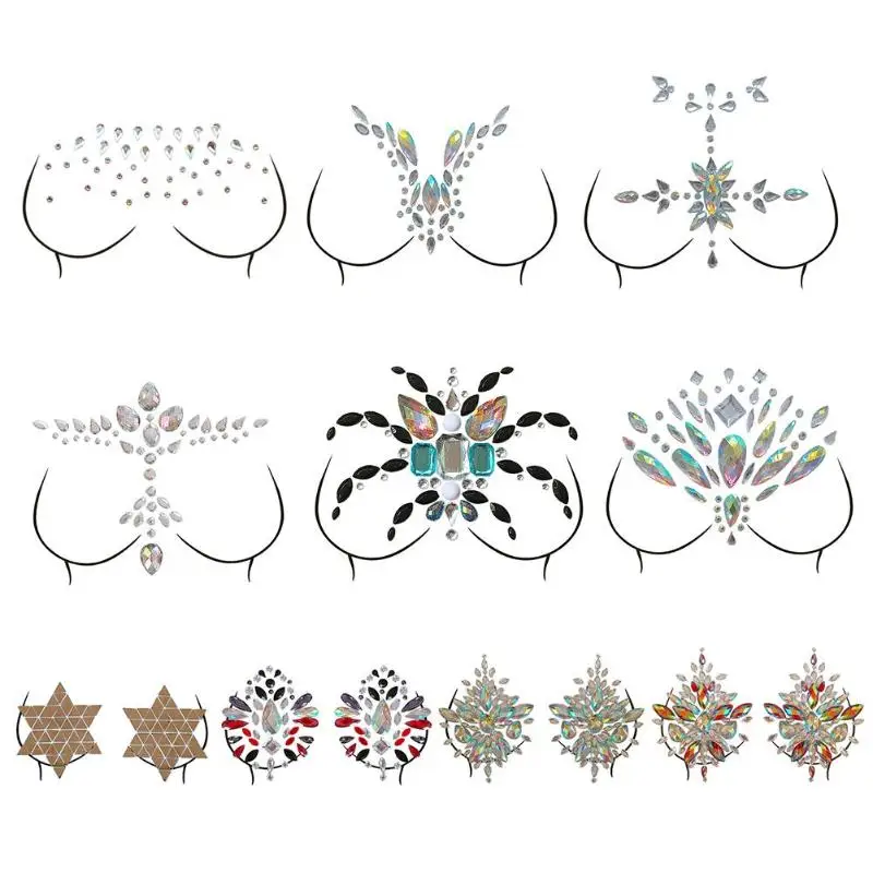 Glitter Chest Temporary Diamond Tattoo Stickers Breast Bling Gem Cluster Temporary Nipple Cover Self Adhesive Tattoo Sticker
Glitter Chest Temporary Diamond Tattoo Stickers Breast Bling Gem Cluster Temporary Nipple Cover Self Adhesive Tattoo Sticker