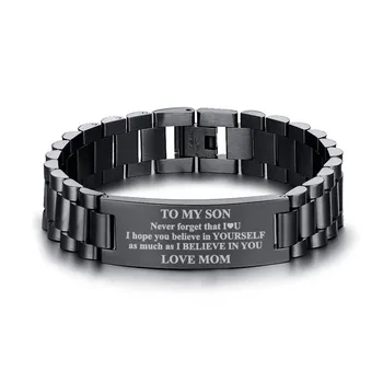 Drop Shipping Mom Dad Love Is Never Absent To My Son Courage Mens Bracelet Family Love Christmas Thanksgiving New Year Gifts
Drop Shipping Mom Dad Love Is Never Absent To My Son Courage Mens Bracelet Family Love Christmas Thanksgiving New Year Gifts