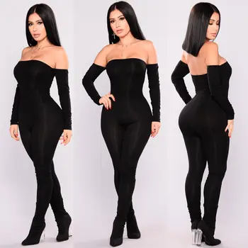 Thefound Autumn Women Off Shoulder Clubwear Jumpsuit Bodycon Romper Skinny Sexy Black Club Party Long Sleeve Jumpsuits For Girls
Thefound Autumn Women Off Shoulder Clubwear Jumpsuit Bodycon Romper Skinny Sexy Black Club Party Long Sleeve Jumpsuits For Girls