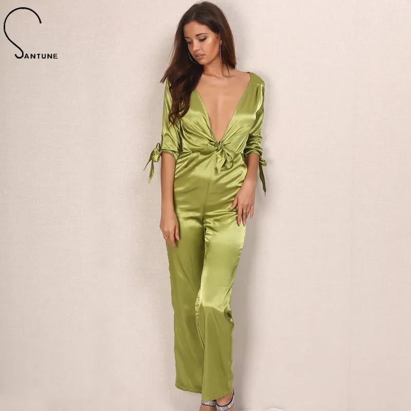 Santune Half Sleeve Women Jumpsuit Rompers Deep V Neck Jumpsuit Romper Long Pant 2019 Fashion New Elegant Satin Women Overalls
Santune Half Sleeve Women Jumpsuit Rompers Deep V Neck Jumpsuit Romper Long Pant 2019 Fashion New Elegant Satin Women Overalls