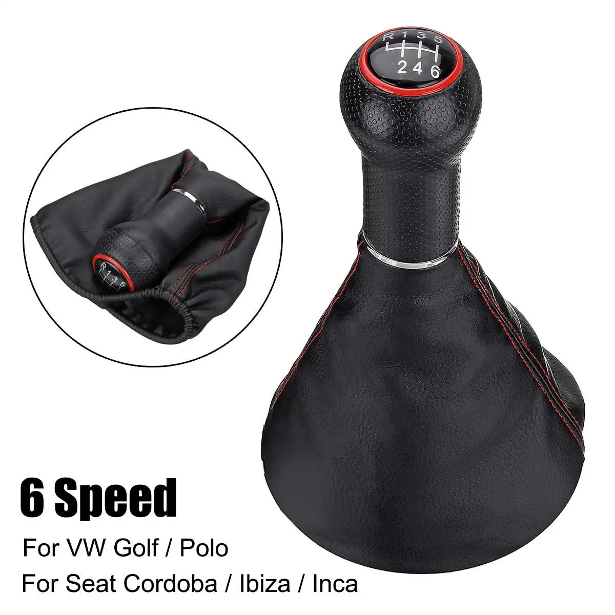 6 Speed Car Gear Shift Knob Shiter Lever Leather Gaiter Boot Cover For VW Golf MK4 Classic Seat Cordoba 1996-2005
6 Speed Car Gear Shift Knob Shiter Lever Leather Gaiter Boot Cover For VW Golf MK4 Classic Seat Cordoba 1996-2005