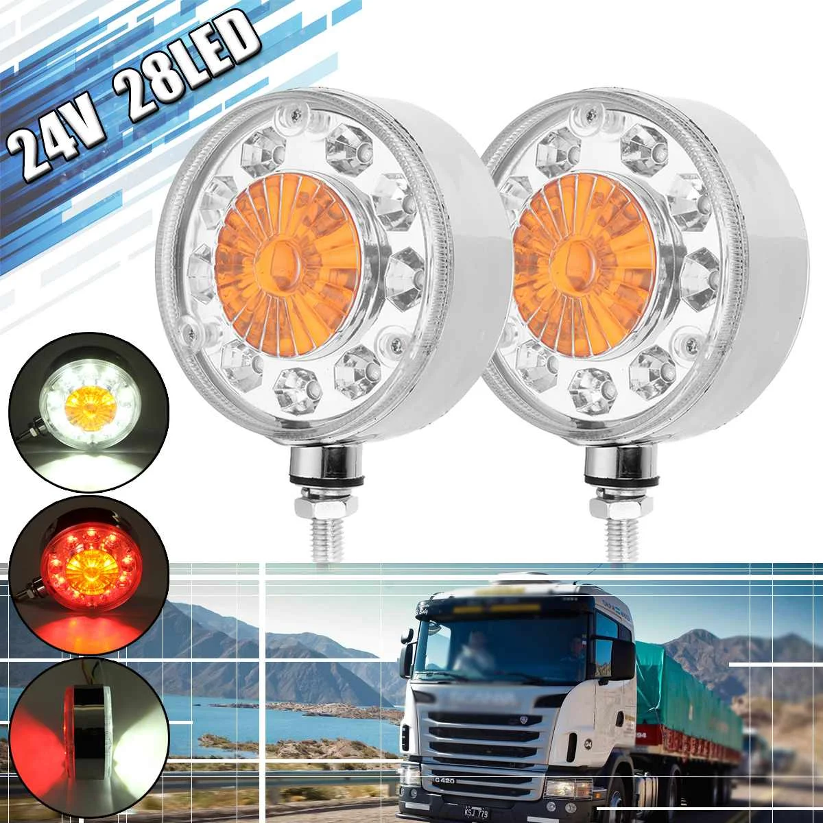 2pcs 24V Red White Double Face LED Side Marker Light For Trucks Cars Trailers Lorry Tractors Stop Turn Signal Tail Lights Lamp
2pcs 24V Red White Double Face LED Side Marker Light For Trucks Cars Trailers Lorry Tractors Stop Turn Signal Tail Lights Lamp