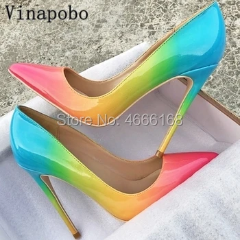 Women's Rainbow Color Shoes New Arrival Patent Leather Shallow Women Pumps Pointed Toe Fashion Stilettos High Heels wedding Shoe
Women's Rainbow Color Shoes New Arrival Patent Leather Shallow Women Pumps Pointed Toe Fashion Stilettos High Heels wedding Shoe