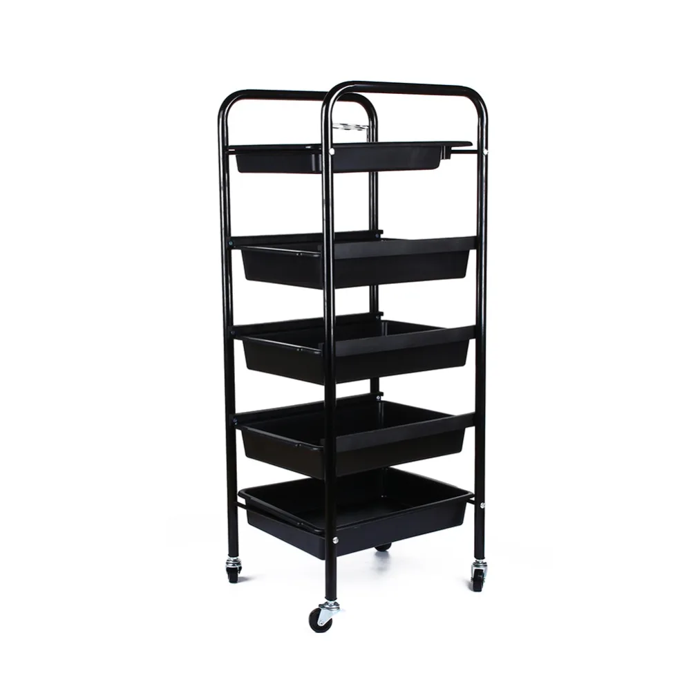 5 Tier Spa Hairdresser Coloring Hair Black Trolley Rolling Storage Cart Tool PP Stainless Steel Material
5 Tier Spa Hairdresser Coloring Hair Black Trolley Rolling Storage Cart Tool PP Stainless Steel Material