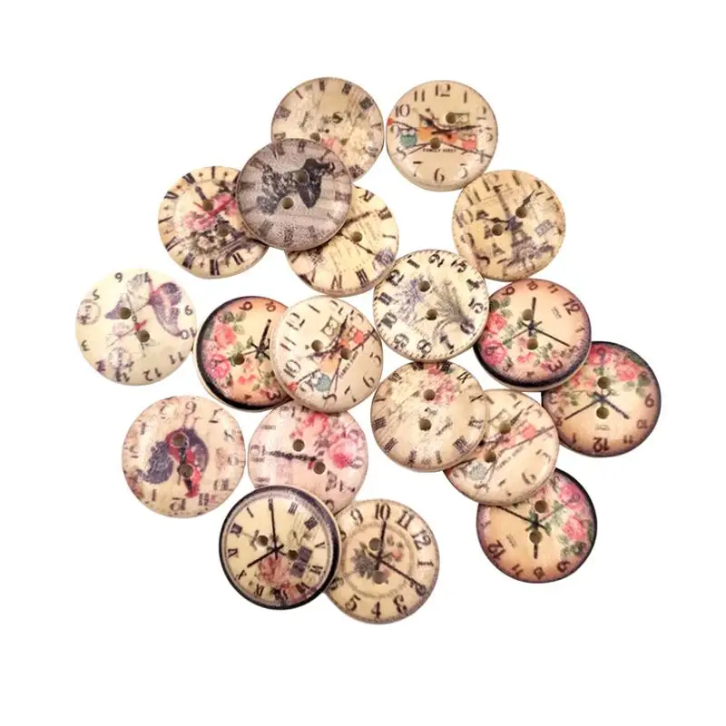 50 Pcs Mixed Random Painting Cute Colorful Clock 2 Holes Wooden Buttons Decorative Wood Button for Sewing Crafting Clothing
50 Pcs Mixed Random Painting Cute Colorful Clock 2 Holes Wooden Buttons Decorative Wood Button for Sewing Crafting Clothing