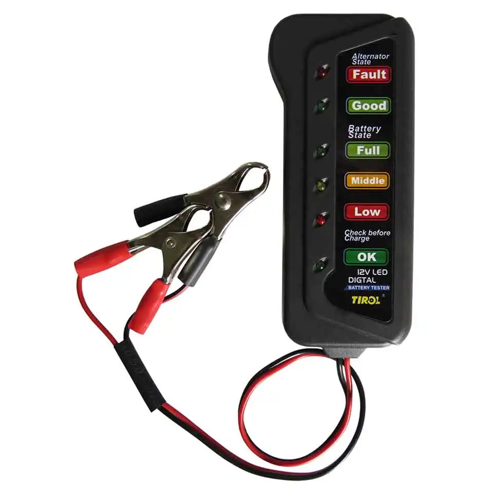 NEW 12V Car Motorcycle Battery Alternator Tester 6-LED display battery state check tool 12 Volt Vehicle Auto Measure Analyzer
NEW 12V Car Motorcycle Battery Alternator Tester 6-LED display battery state check tool 12 Volt Vehicle Auto Measure Analyzer
