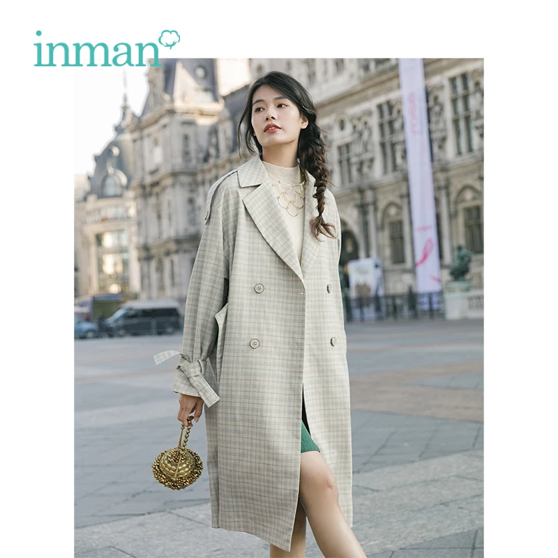 INMAN Autumn Turn Down Collar Retao Plaid Hongkong Style Casual Loose Long Sleeves Women Long Coat
INMAN Autumn Turn Down Collar Retao Plaid Hongkong Style Casual Loose Long Sleeves Women Long Coat