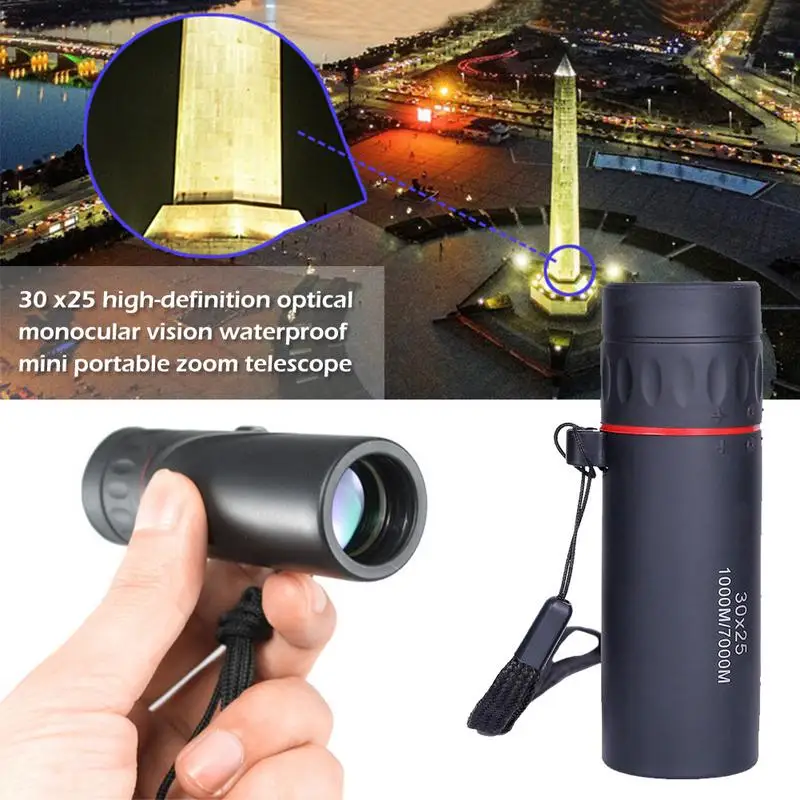30x25 HD Optical Monocular Night Vision Waterproof Mini Portable Zoom Telescope Can Be Used For Hunting Travel Range
30x25 HD Optical Monocular Night Vision Waterproof Mini Portable Zoom Telescope Can Be Used For Hunting Travel Range