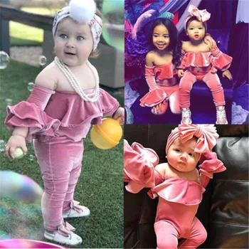 Autumn Cute Toddler Baby Girls Romper 2PCS Flare Sleeve Off Shoulder Velvet Jumpsuits Romper+Headband 0-5T
Autumn Cute Toddler Baby Girls Romper 2PCS Flare Sleeve Off Shoulder Velvet Jumpsuits Romper+Headband 0-5T