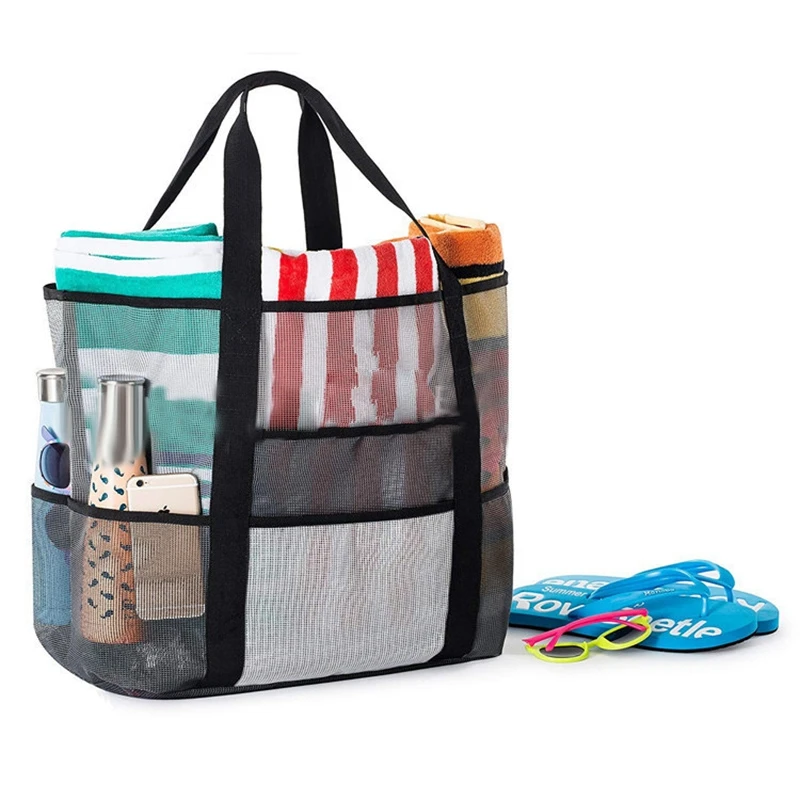 Handbag Beach Mesh Bag Family Net Picnic Storage Bag Shopping Bag Handbag, Black
Handbag Beach Mesh Bag Family Net Picnic Storage Bag Shopping Bag Handbag, Black