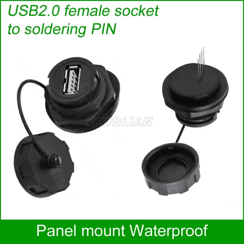 USB Waterproof Connector IP67 USB panel mount female socket and soldering PIN 1 unit
USB Waterproof Connector IP67 USB panel mount female socket and soldering PIN 1 unit