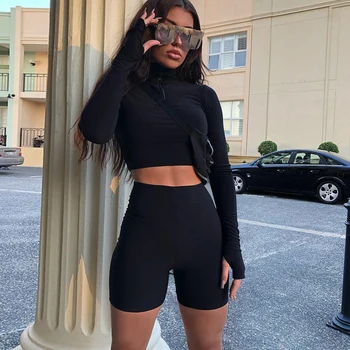 TWO PIECE SET Shorts Tights Sweat Suits Biker Crop Top Long Sleeve Women Sportsuit Clothes Tracksuit Fitness Work Out Spring
TWO PIECE SET Shorts Tights Sweat Suits Biker Crop Top Long Sleeve Women Sportsuit Clothes Tracksuit Fitness Work Out Spring