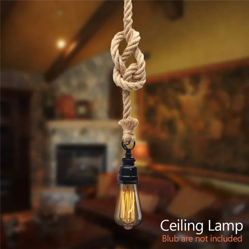 E27 Single Head Hemp Rope Pendant Light Bulb Base With 1.2m Ceiling Plate Line Retro Industrial Hanging Lamp Hoder AC110-220V 
E27 Single Head Hemp Rope Pendant Light Bulb Base With 1.2m Ceiling Plate Line Retro Industrial Hanging Lamp Hoder AC110-220V
