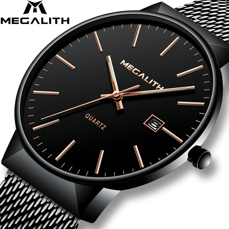 MEGALITH Fashion Luxury Watch Men Black Steel Mesh Band Quartz Watch Gents Waterproof Date Men Analogue Watch Relogio Masculino
MEGALITH Fashion Luxury Watch Men Black Steel Mesh Band Quartz Watch Gents Waterproof Date Men Analogue Watch Relogio Masculino