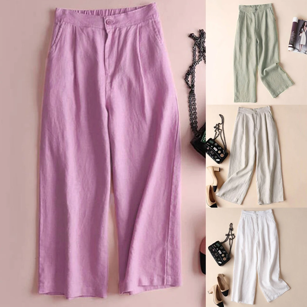 Womens Wide Leg Pants 2019 New Summer Linen Trousers Pink Size Plus Pants Leisure Button Fly Holiday Beach Casual Chino Pant
Womens Wide Leg Pants 2019 New Summer Linen Trousers Pink Size Plus Pants Leisure Button Fly Holiday Beach Casual Chino Pant