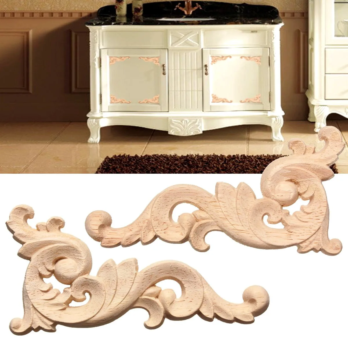 KiWarm 1PC Woodcarving Decal Wooden Carved Corner Applique Frame Wall Doors Furniture Door Decor Decorative Sculptures 12x6cm
KiWarm 1PC Woodcarving Decal Wooden Carved Corner Applique Frame Wall Doors Furniture Door Decor Decorative Sculptures 12x6cm
