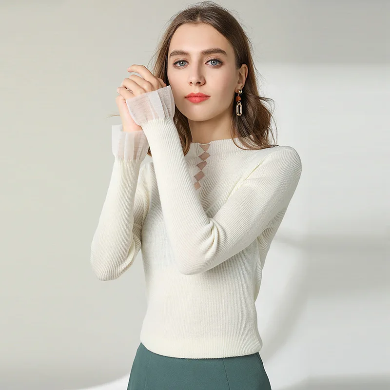 Pullover mujer Spring New Sweater flare sleeve Sexy Perspective 50%wool blended knitted sweater OL Slimming sweater 1908
Pullover mujer Spring New Sweater flare sleeve Sexy Perspective 50%wool blended knitted sweater OL Slimming sweater 1908