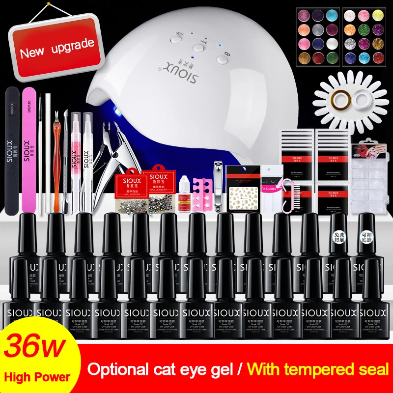 Nail Art Set UV LED Gel Lamp For Nail Manicure Set Multiple Colors To Choose From Gel Nail Polish Varnish Extension Brushes Tool
Nail Art Set UV LED Gel Lamp For Nail Manicure Set Multiple Colors To Choose From Gel Nail Polish Varnish Extension Brushes Tool