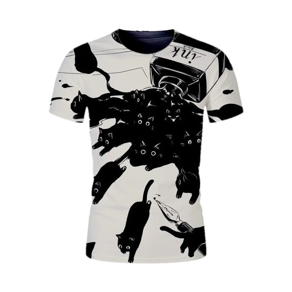 Hot black Cartoon animal 3D cat print t shirt Men's/Women tide tops t-shirt male summer cartoon leisure Thin Polyester tshirts
Hot black Cartoon animal 3D cat print t shirt Men's/Women tide tops t-shirt male summer cartoon leisure Thin Polyester tshirts