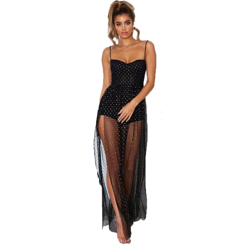 Black White Retro women dot long dress summer sleevless transparent polka dot maxi dresses casual ladies see through sundress
Black White Retro women dot long dress summer sleevless transparent polka dot maxi dresses casual ladies see through sundress