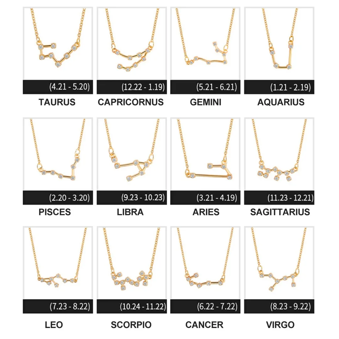Shellhard Vintage Charms Star Zodiac Sign 12 Constellation Long Pendant Necklace Punk Silver Gold Chain Jewlery For Couple Lover
Shellhard Vintage Charms Star Zodiac Sign 12 Constellation Long Pendant Necklace Punk Silver Gold Chain Jewlery For Couple Lover