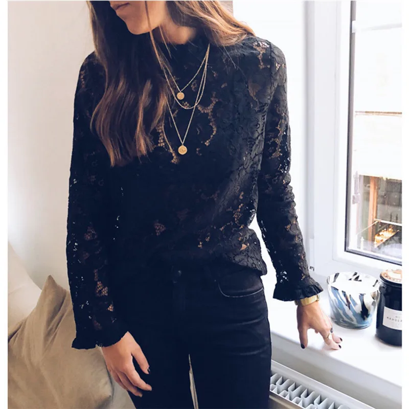 2019 New Women Spring Hollow Out Long Sleeve T Shirt Lady Lace Floral Turtle Neck T-Shirt Tops
2019 New Women Spring Hollow Out Long Sleeve T Shirt Lady Lace Floral Turtle Neck T-Shirt Tops